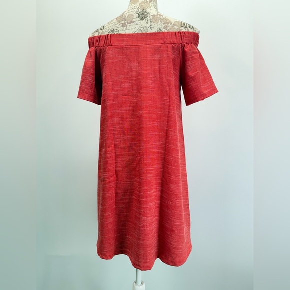 LOVERICHE Red Off-Shoulder Mini shift Dress size S. - Picture 7 of 14
